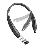 Dylan Bluetoothイヤホン ワイヤレスヘッドセット Bluetoothイヤフォン ネックバンドデザイン 収納式 iPhone/iPad/ iPod/Android Phone/Windows Phone対応(ブラック)