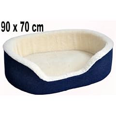 Hundekissen / Hundebett Gr. XL - 90 x 70 cm - mit Bezug in blauer Jeansoptik - 30184