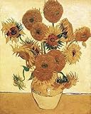 Vase With Sunflowers - Artist: Vincent Van Gogh - Art Print Poster Size: 24.00 by 36.00 inches
