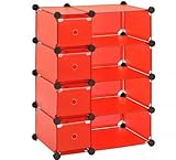 Modular Cube Storage System With Drawers (Red) (32