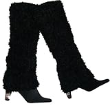 IMAGE OF Leg Warmers Shaggy Fuzzy Black