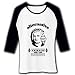 J.S. バッハ 七分袖リブラグランTシャツ(ホワイト×ブラック) M