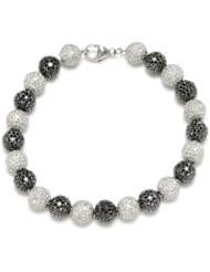 18kt Solid White Gold Diamond Beaded Chain Bracelet Wedding Engagement Jewelry