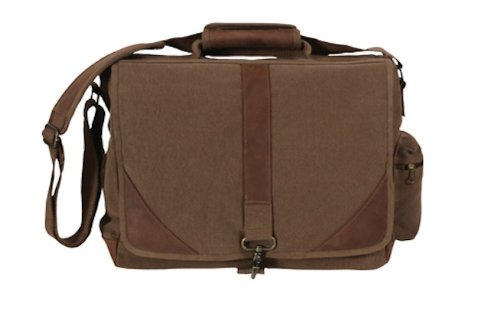 Rothco Brown Vintage Leather and Canvas Urban Pioneer Laptop Bag Rothco Brown Vintage Leather and Canvas Urban Pioneer Laptop Bag