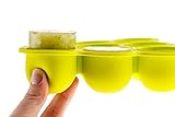 Baby Food Freezer Storage Tray - FDA and BPA Approved - TUTTI BIMBI Silicone Freezer Tray with Clip-on Lid for Easy Homemade Baby Food or Breastmilk Storage - 9 Easy-Out Portions - FREE 18 Recipe E-Book **Lifetime Guarantee**