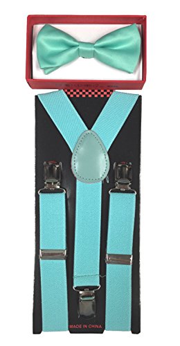 New Style Toddler Kids Boys Girls Child Suspender Bow Tie (TEAL)