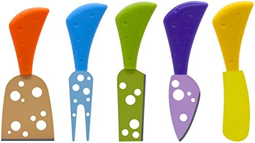 Flatware Set ,Yummy Sam® Multi-colored Cheese Knives,5-Pieces Stainless Steal Cheese Knife Cheese Cutter to Hold,Cut,Slice,Carve Different Kind of Cheese---Set of 5