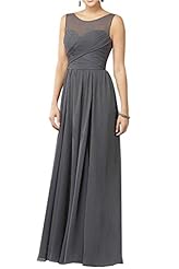 Natural   Waistline Chiffon Floor Length Sheer Evening Dress/Prom Dress 