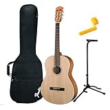 Fender ESC-80 3/4-Size Classical Guitar Bundle with Gig Bag, Guitar Stand, and String Winder - Natural, Rosewood Fretboard