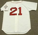 ROGER CLEMENS Boston Red Sox 1987 Majestic Throwback Home Baseball Jersey, MEDIUM