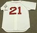 ROGER CLEMENS Boston Red Sox 1987 Majestic Throwback Home Baseball Jersey, MEDIUM