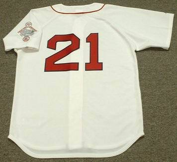 ROGER CLEMENS Boston Red Sox 1987 Majestic Throwback Home Baseball Jersey, LARGE