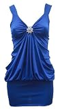 Sexy Blue Broach Strap Mini Eveningwear Dress/Top.