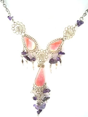 Oversized Silver Chunky Necklace Hippie Bohemian Jewelry for Women Girls