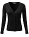 J.TOMSON Women's Basic Long Sleeve V-Neck and Round Neck Button Up Knit Cardigan