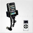 GSI Super Quality Wireless Hands-Free 5-in-1 Dock-Mount-Charger-FM Transmitter-Car Kit, with Goose-neck Mount for Ipod, IPhone 4-3G-3GS, MP3, MP4, CD, DVD Players - Includes Remote Control, Audio Cable, LCD Display - Cigarette Lighter Plug-In