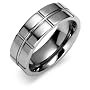 Unique Notched 8mm Comfort Fit Mens Tungsten Carbide Wedding Band Ring Size 10