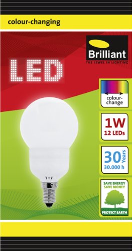 Brilliant 1668337 LED Normallampe farbwechsel E14 1W 12 LEDs (Karton)