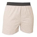 Heather Gray solid color jersey elastic waist comfortable unisex boxer boxer shorts leisure, no fly, 5 adult sizes