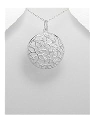 Flower CZ Pendant Necklace In 92.5 Sterling Silver