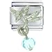 March Aquamarine Color Baby Angel Italian Charms