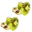 14K Yellow Gold .47 Carat CZ Heart August Birthstone Earrings
