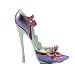 Butterfly High Heel Ring Holder Shoe Point Toe Purple (S)