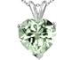 2.00 cttw Genuine Green Amethyst Heart Emerald Pendant in 14 kt White Gold