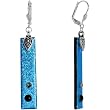 Handcrafted Blue Crush Dichroic Glass Leverback Earrings MADE WITH SWAROVSKI ELEMENTS