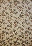 Emerald Collection Ivory Floral Vine Rug
