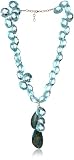Devon Leigh Up and Down Faceted Blue Quartz and Rainbow Jasper Necklace