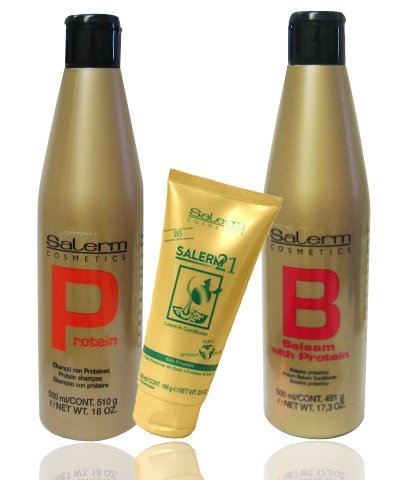 protein in shampoo Discount Salerm Protein Shampoo 17.3oz + Protein Balsam Conditioner 17.3oz + Salerm 21 B5 Silk Protein Leave-in Conditioner 6.9oz