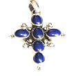 Pendant Locket with Chain Silver Lapiz Gemstone Jewelry 1.75 inches (gpndt016)