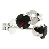 January Birthstone Garnet-Colored 4 mm (0.25 ct. each) Swarovski Crystal, Sterling Silver Stud...