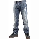 Fox Racing Throttle Jeans Men’s Denim Casual Wear Pants – Color: Repaired Wash, Size: 32
