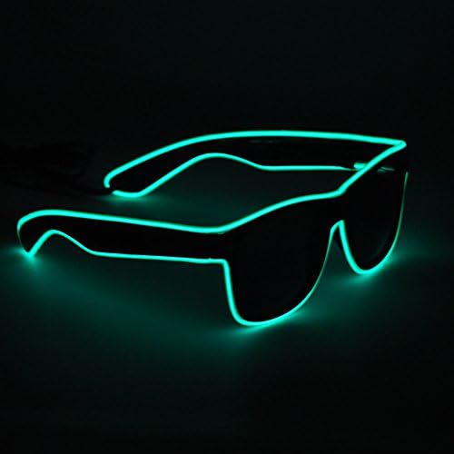 SYDT Black Frame led safety Light Up Glasses Intelligent Bright Shutter Rave Sunglasses Best for Party Clubbing Concert Carnival Night Disco and Stage Performance(Green)