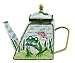 Kelvin Chen Enameled Miniature Tea Pot - Frog on Lily Pad