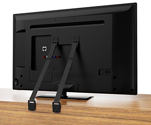 Mamas Prep TV & Furniture Anti-Tip Straps Kit - Mounting Hardware & E-Book Included - [Black] - [Pack of 2]