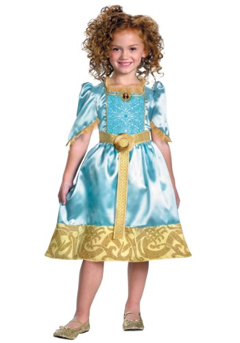 Brave Merida Classic Costume, Auqa/Gold, Medium