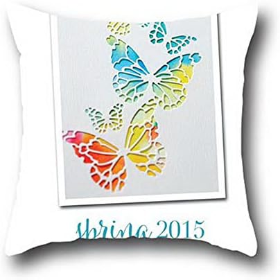 Converci Fashion Cotton Butterfly Art Throw Cushion Pillow Covers Gold Print Middle Stripe For Decorative Living Room, Bed Room Sofa ( 20*20 )