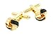 JJ Weston gold plated and black enamel love knot title=