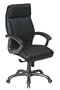 Office Star Quick Assembly High-Back Executive Leather Chair, Black and Titanium