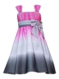 Rare Editions Girls 7-16 Pink Grey Dip-Dye Chiffon Dress