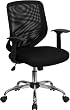 Flash Furniture LF-W95-MESH-BK-GG Mid-Back Black Mesh Office Chair with Mesh Fabric Seat