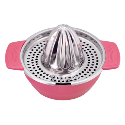 Cobblehome™ Stainless Steel Juicer Strainer Orange Lime Lemon Fruit Squeezer Maker with Bowl Houseware for Home Bar Kitchen Pink Cobblehome™ Stainless Steel Juicer Strainer Orange Lime Lemon Fruit Squeezer Maker with Bowl Houseware for Home Bar Kitchen Pink