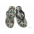 Mens Striped Army Camouflage Flip Flops (Green Black)