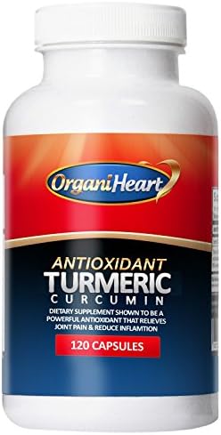 OrganiHeart - Turmeric Curcumin - 100% Natural Antioxidant - 120 Capsules (120 Capsules) (120 Capules)