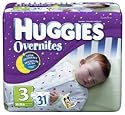 Huggies Overnites Diapers Size 3, 16-28 lbs, Jumbo, 31 ea