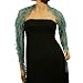 Obtuse Lace Fringe Light Sheer Long Summer Narrow Scarf Headwrap Hip Wrap Teal