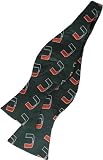 Miami Bow Tie - University of Miami Green Hand-Tied Bow Tie with U Logo